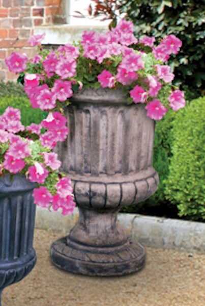 Roman Empire Vase Italian Fluted Planter Flowers Cement Statuary